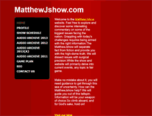 Tablet Screenshot of matthewjshow.com